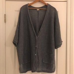 Poetry (London) Gray blue knit sweater/jacket.